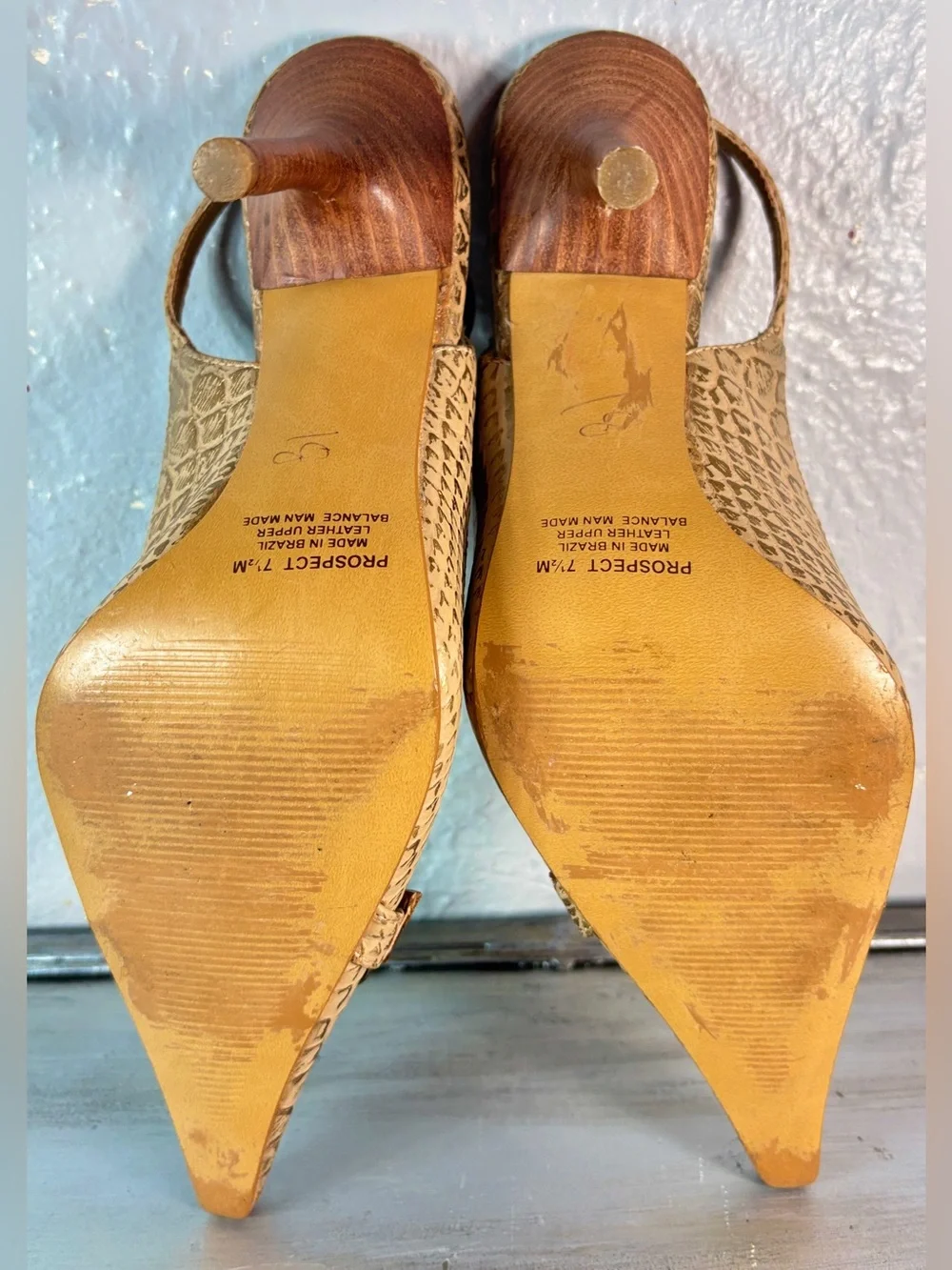 Carlos Santana "Prospect" Metallic Alligator-Textured Slingback Heel Size 7.5 - Picture 6 of 13